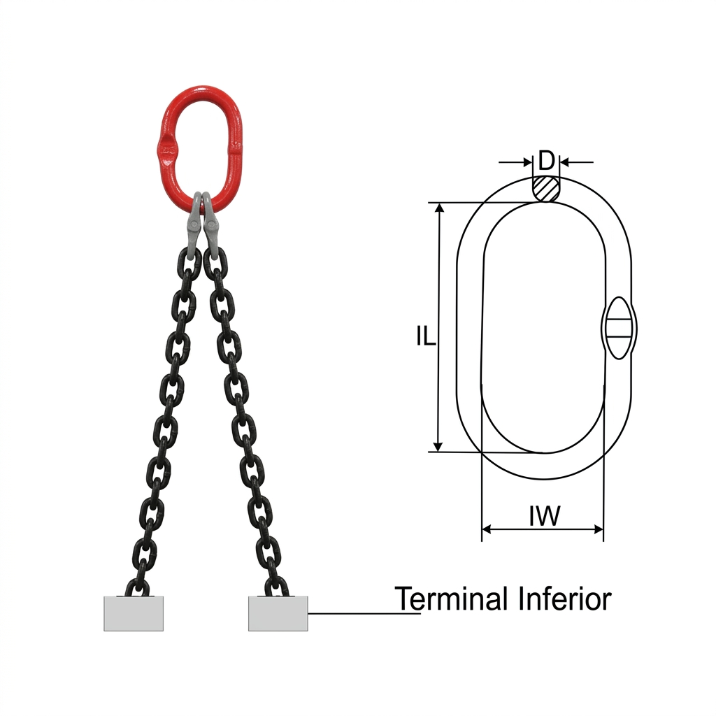 Linga de Corrente 2 Pernas Grau 8